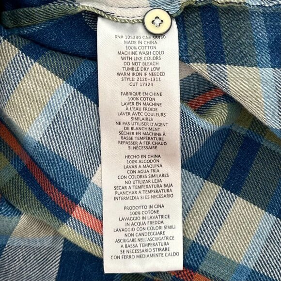 Current Elliott Womens Perfect Shirt Plaid Flannel Size 0 XS Blue Button Up Soft - Picture 5 of 8